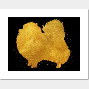 Pomeranian dog golden art Posters and Art